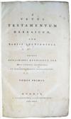 BIBLE IN HEBREW.  1776-80  Vetus Testamentum Hebraicum, cum variis lectionibus.  2 vols.